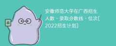 安徽师范大学在广西招生人数、录取分数线、位次[2022招生计划]
