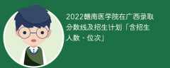 2022赣南医学院在广西录取分数线及招生计划「含位次、招生人数」