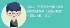 2022广西考多少分能上湖北财税职业学院（录取分数线、招生人数、位次）