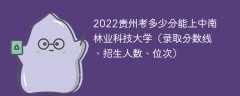 2022贵州考多少分能上中南林业科技大学（录取分数线、招生人数、位次）
