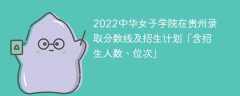 2022中华女子学院在贵州录取分数线及招生计划「含位次、招生人数」