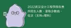 2022武汉设计工程学院在贵州录取分数线、位次、招生人数（文科+理科）