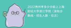 2023贵州考上上海财经大学浙江学院要多少分（附2020-2022录取分数线）