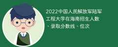 2022中国人民解放军陆军工程大学在海南招生人数、录取分数线、位次