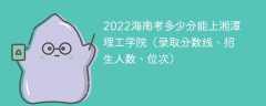 2023海南考上湘潭理工学院要多少分（附2020-2022录取分数线）