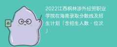 2022江西枫林涉外经贸职业学院在海南录取分数线及招生计划「含位次、招生人数」