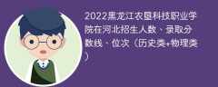 2022黑龙江农垦科技职业学院在河北录取分数线、位次、招生人数（历史类+物理类）