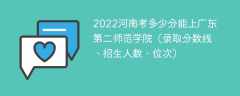 2023河南考多少分能上广东第二师范学院（附2020-2022录取分数线）