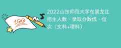 2022山东师范大学在黑龙江录取分数线、位次、招生人数（文科+理科）