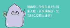 湖南理工学院在黑龙江招生人数、录取分数线、位次[2022招生计划]