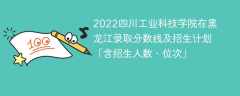 2022四川工业科技学院在黑龙江录取分数线及招生计划「含位次、招生人数」