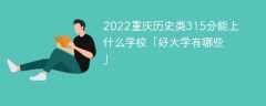 2023重庆历史类315分能上什么学校「好大学有哪些」