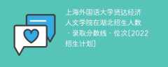 上海外国语大学贤达经济人文学院在湖北录取分数线、位次、招生人数[2022招生计划]