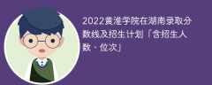 2022黄淮学院在湖南录取分数线及招生计划「含位次、招生人数」