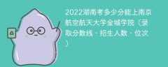 2022湖南考多少分能上南京航空航天大学金城学院（录取分数线、招生人数、位次）