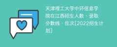 天津理工大學中環信息學院在江西錄取分數線、位次、招生人數[2022招生計劃]