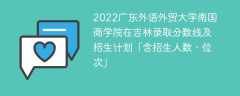 2022广东外语外贸大学南国商学院在吉林录取分数线及招生计划「含招生人数、位次」