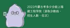 2023内蒙古考多少分能上福建工程学院（附2020-2022录取分数线）