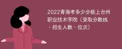 2023青海考多少分能上台州职业技术学院（附2020-2022录取分数线）