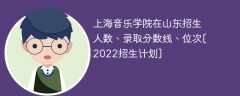 上海音乐学院在山东录取分数线、位次、招生人数[2022招生计划]