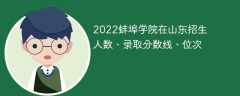 2022蚌埠学院在山东招生人数、录取分数线、位次