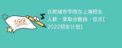 合肥城市学院在上海录取分数线、位次、招生人数[2022招生计划]