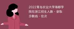 2022青岛农业大学海都学院在浙江招生人数、录取分数线、位次