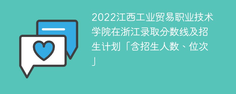 2022江西工业贸易职业技术学院在浙江录取分数线及招生计划「含招生人数、位次」