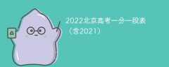 2022北京高考一分一段表（含2021）