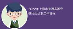 2022年上海市普通高等學校招生錄取工作日程