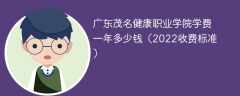 广东茂名健康职业学院学费一年多少钱2023（2022收费标准）