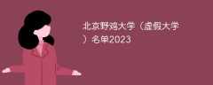 北京野鸡大学（虚假大学）名单2023