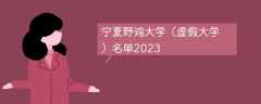 宁夏野鸡大学（虚假大学）名单2023