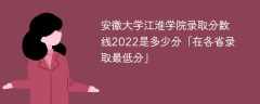 安徽大学江淮学院录取分数线2022是多少分「在各省录取最低分」