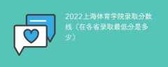 2022上海体育学院录取分数线（在各省录取最低分是多少）