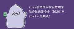 2022皖南医学院在甘肃录取分数线是多少（附2019~2021年分数线）