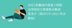 2022安徽现代信息工程职业学院在江西录取分数线是多少（附2019~2021年分数线）