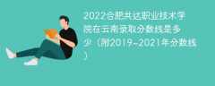 2022合肥共达职业技术学院在云南录取分数线是多少（附2019~2021年分数线）