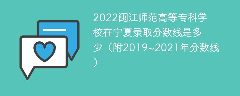 2022闽江师范高等专科学校在宁夏录取分数线是多少（附2019~2021年分数线）