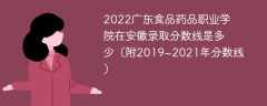 2022广东食品药品职业学院在安徽录取分数线是多少（附2019~2021年分数线）
