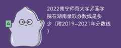 2022南宁师范大学师园学院在湖南录取分数线是多少（附2019~2021年分数线）