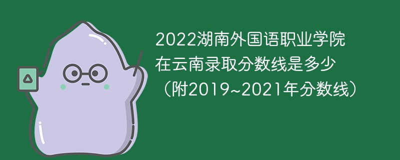 2022湖南外国语职业学院在云南录取分数线是多少（附2019~2021年分数线）