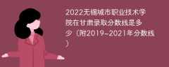 2022无锡城市职业技术学院在甘肃录取分数线是多少（附2019~2021年分数线）