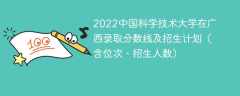 2022中国科学技术大学在广西录取分数线及招生计划（含位次、招生人数）