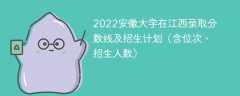 2022安徽大学在江西录取分数线及招生计划（含位次、招生人数）