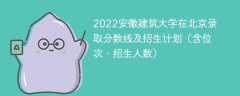 2022安徽建筑大学在北京录取分数线及招生计划（含位次、招生人数）