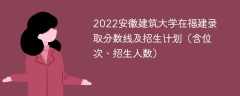 2022安徽建筑大学在福建录取分数线及招生计划（含位次、招生人数）