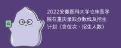 2022安徽医科大学临床医学院在重庆录取分数线及招生计划（含位次、招生人数）