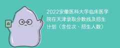 2022安徽医科大学临床医学院在天津录取分数线及招生计划（含位次、招生人数）