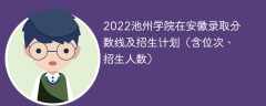 2022池州学院在安徽录取分数线及招生计划（含位次、招生人数）
